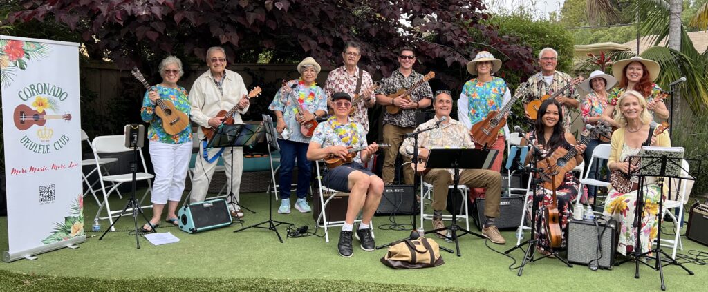 Coronado Ukulele Club plays at “Luau for Youth” for San Diego Youth Services